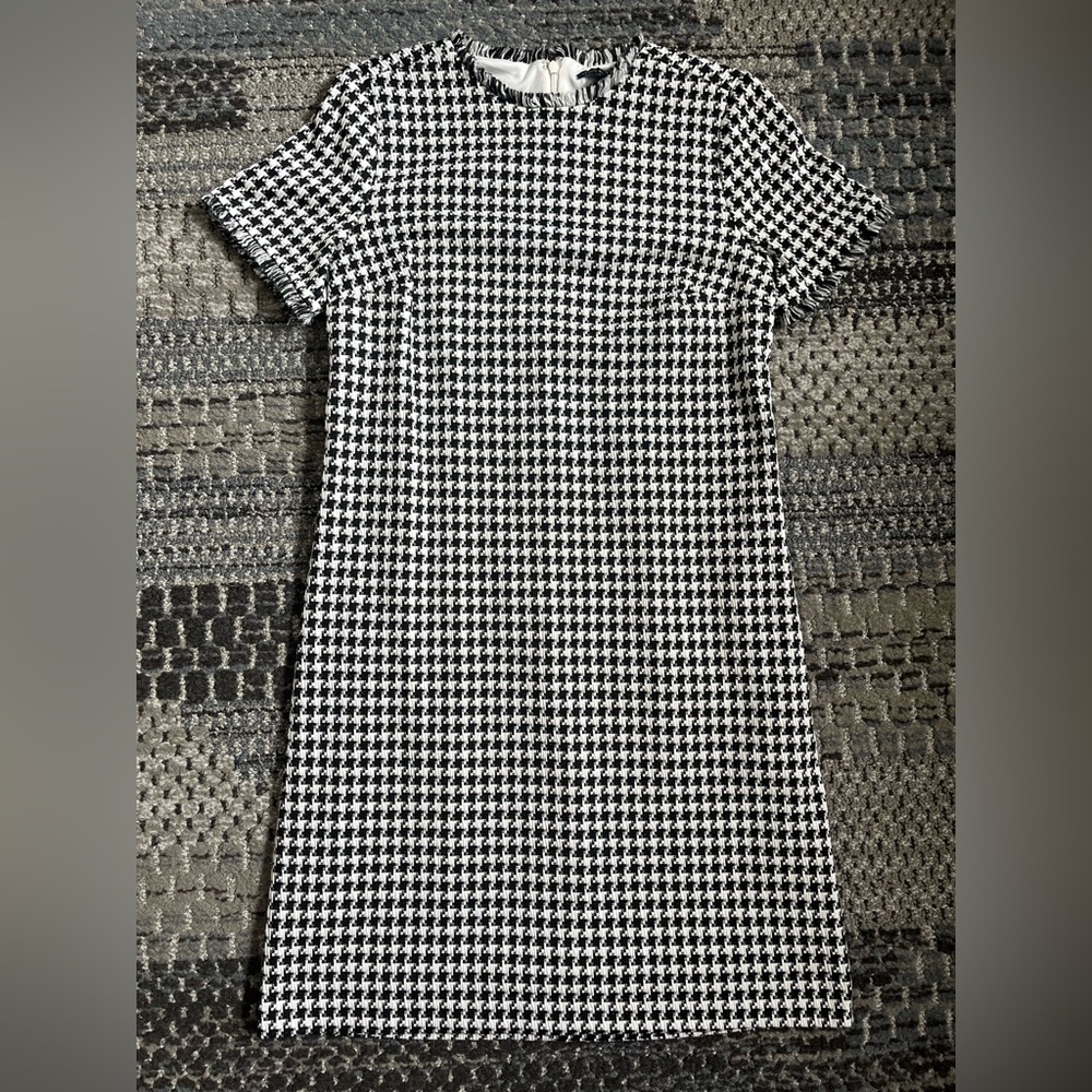 Violets & Roses (Stitch Fix) Shayna Sheath Dress Houndstooth Black & White Sz 4